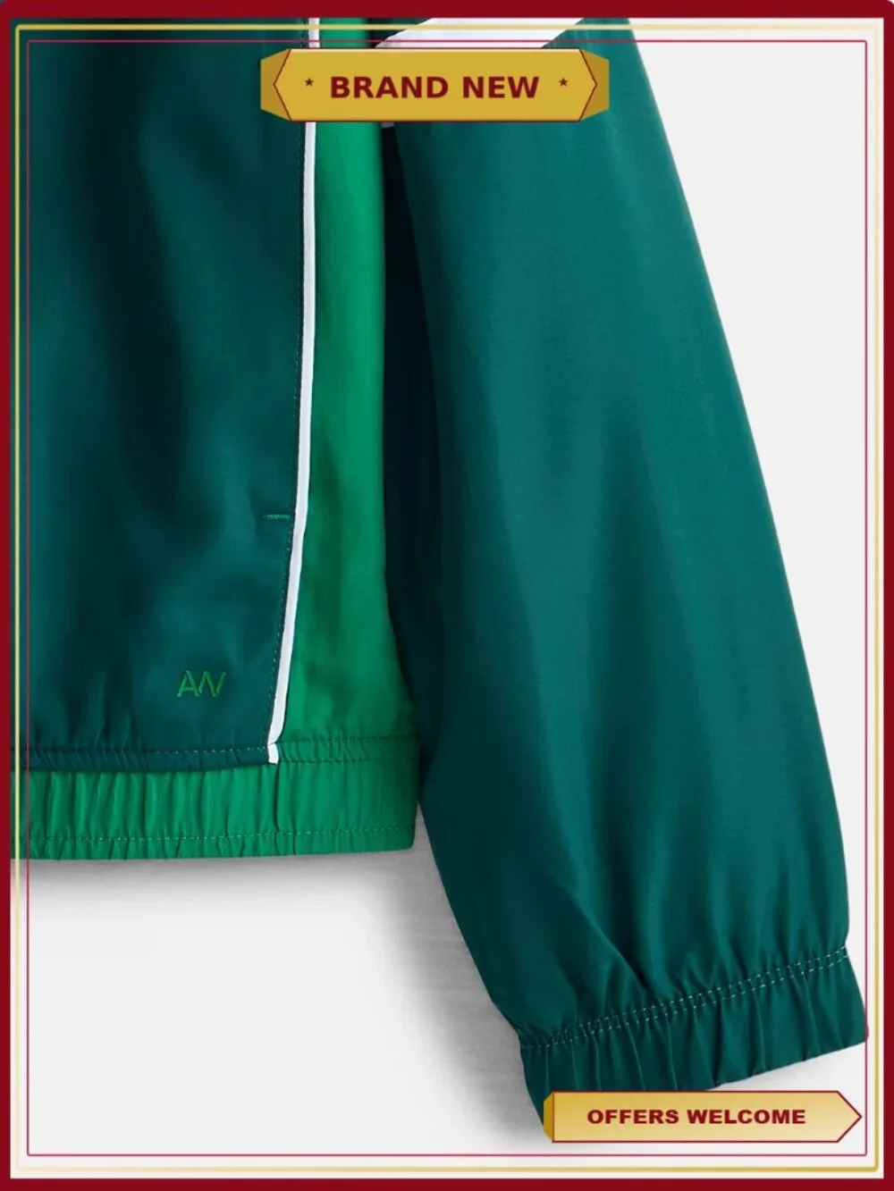 Boys Active Woven Track Jacket Zip-Up Water-Resistant